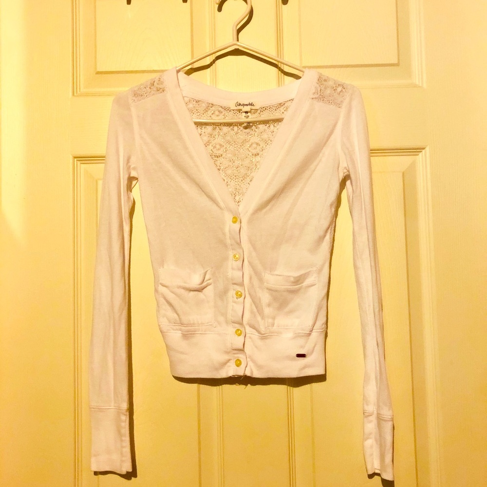 3 FOR 25 🛍 White Aeropostale Cardigan